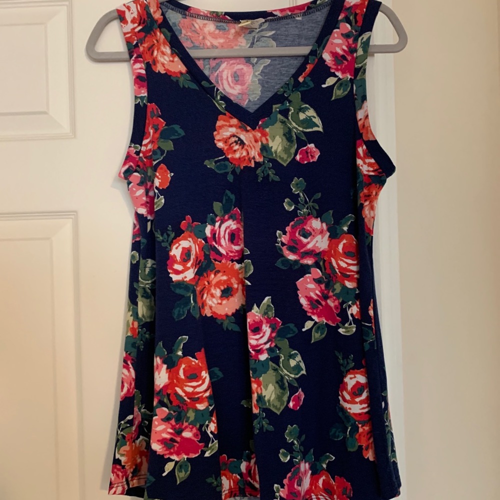 Lara Floral V Neck Tank Top
